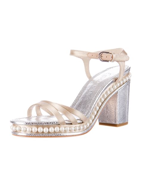 chanel pearl sandals replica|chanel heeled sandals.